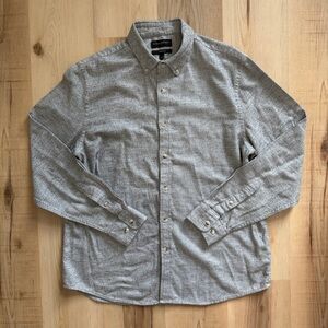Bannana Republic Untucked Fit Gray Button Down Shirt Large